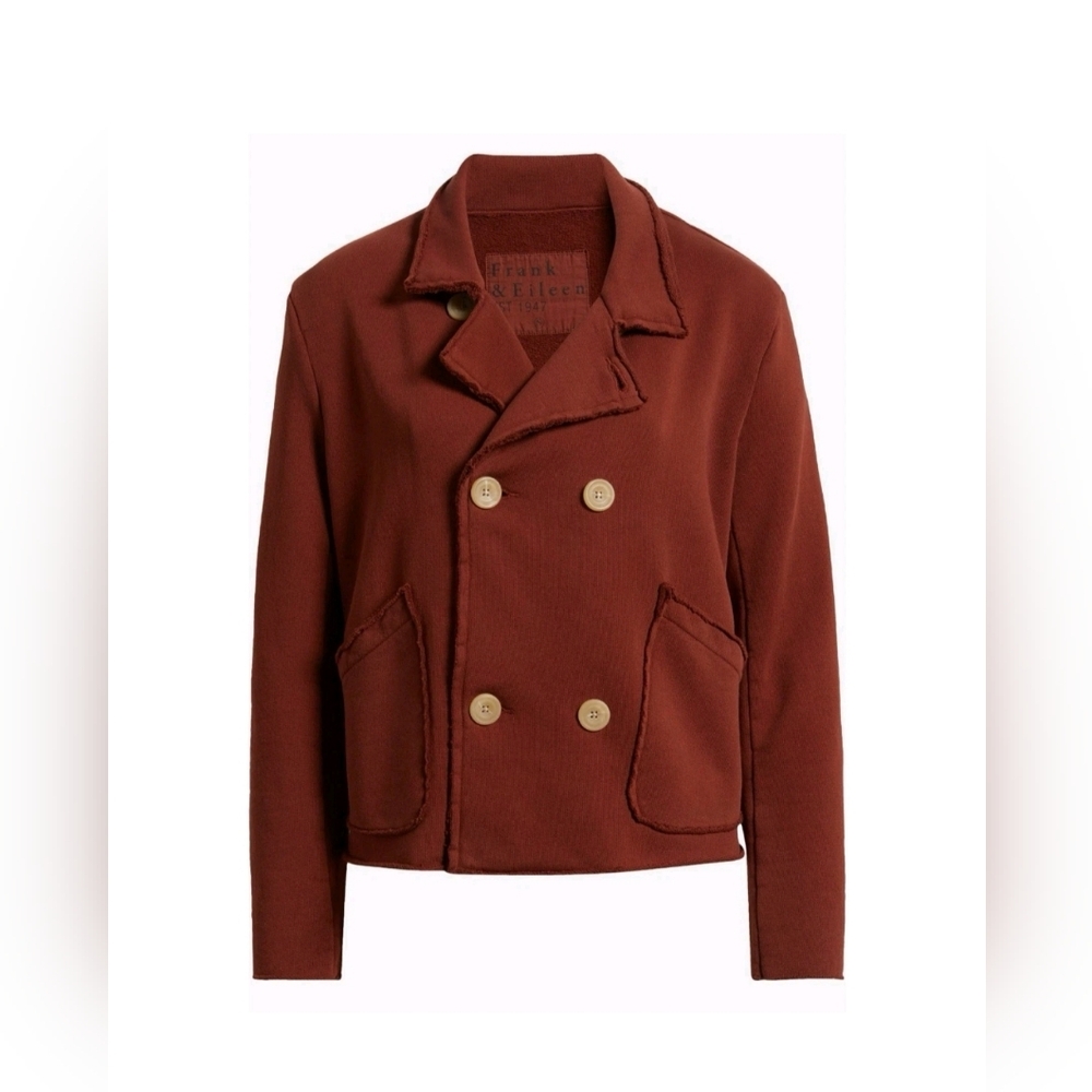 Frank & Eileen Mini Belfast Triple Fleece Peacoat In Spice Small $328 - Picture 2 of 9